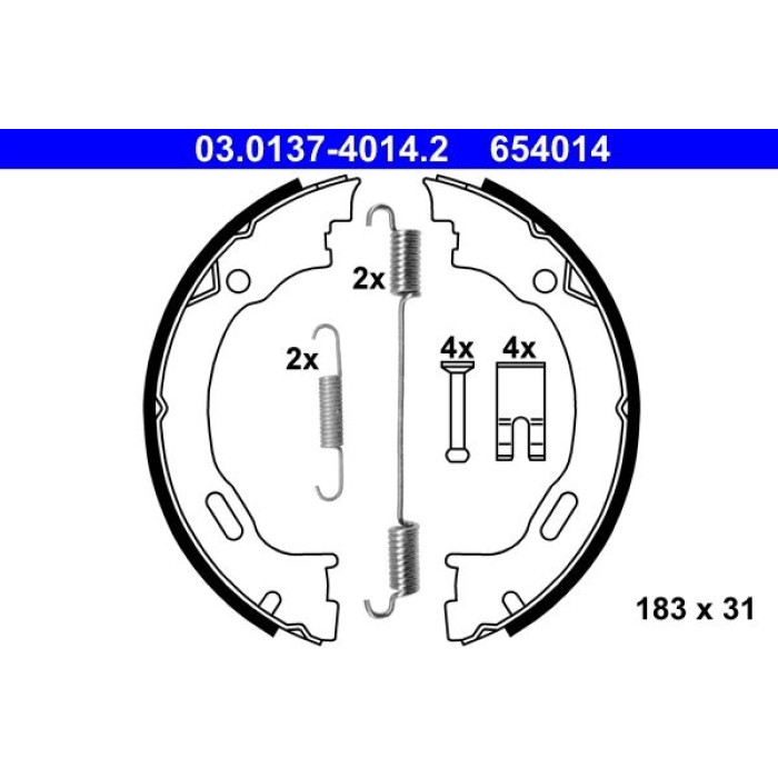 ATE 03.0137-4014.2 Bremsbackensatz, Feststellbremse ATE 03.0137-4014.2 Bremsbackensatz, Feststellbremse