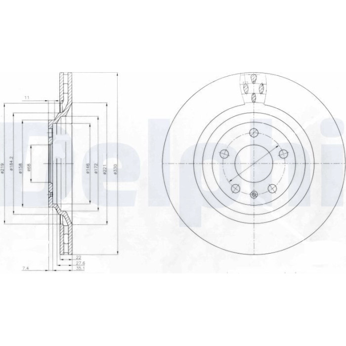 Delphi BG4087 Bremsscheibe