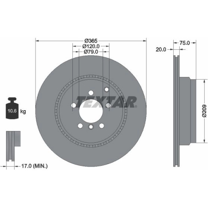 Textar 92224803 Bremsscheibe PRO