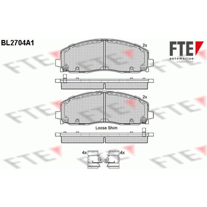 FTE 9010930 Bremsbelagsatz, Scheibenbremse