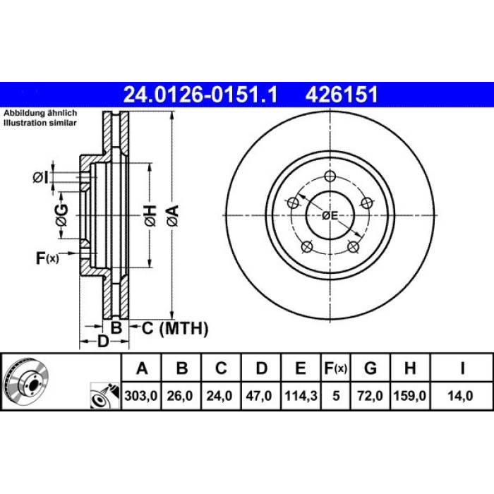 ATE 24.0126-0151.1 Bremsscheibe