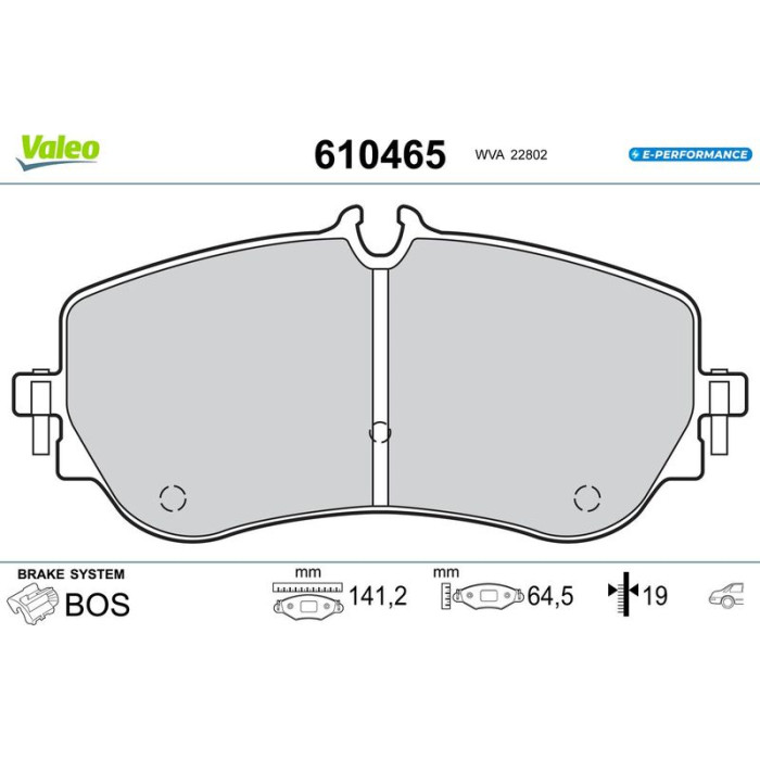 Valeo 610465 Bremsbelagsatz, Scheibenbremse E-PERFORMANCE Valeo 610465 Bremsbelagsatz, Scheibenbremse E-PERFORMANCE