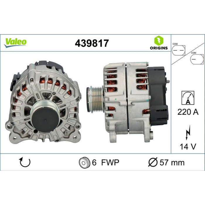 Valeo 439817 Generator ORIGINS - NEW O.E. TECHNOLOGIE