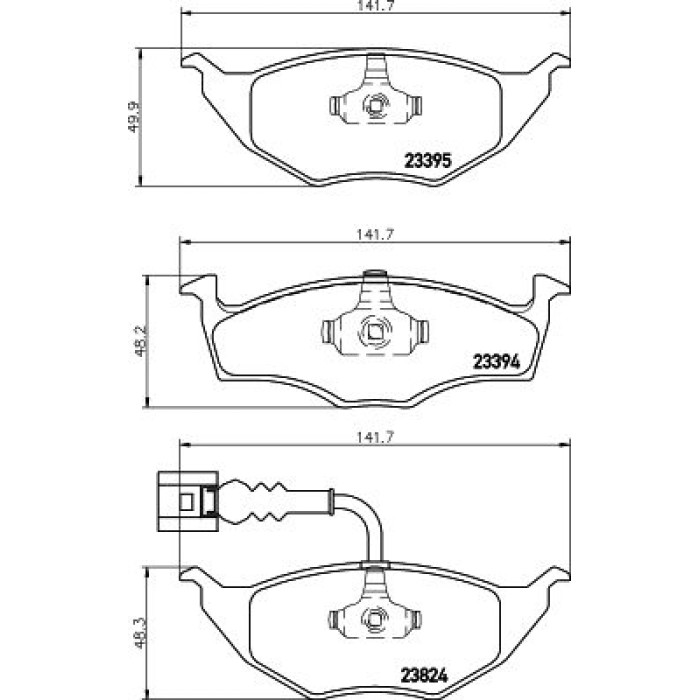 Hella 8DB 355 009-021 Bremsbelagsatz, Scheibenbremse