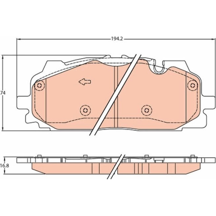 TRW GDB2158 Bremsbelagsatz, Scheibenbremse