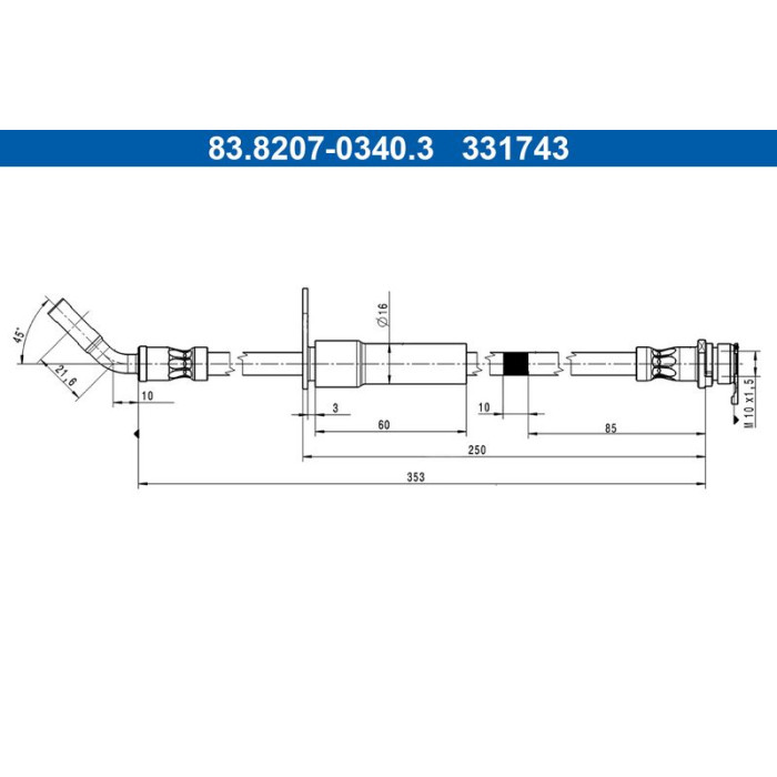 Bremsschlauch 83.8207-0340.3 Bremsschlauch 83.8207-0340.3