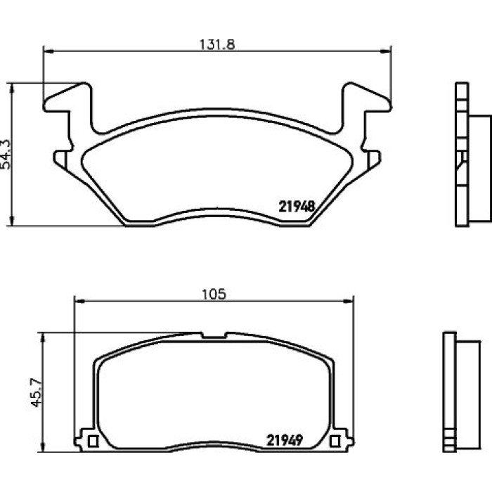 Hella 8DB 355 016-781 Bremsbelagsatz, Scheibenbremse Hella 8DB 355 016-781 Bremsbelagsatz, Scheibenbremse