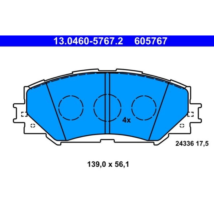 ATE 13.0460-5767.2 Bremsbelagsatz, Scheibenbremse ATE 13.0460-5767.2 Bremsbelagsatz, Scheibenbremse