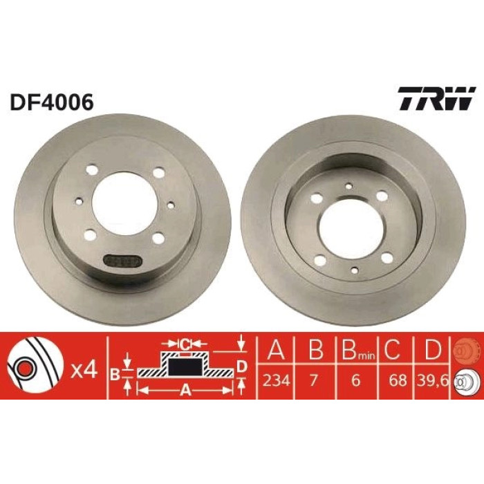 TRW DF4006 Bremsscheibe