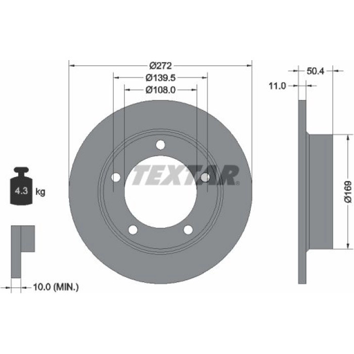 Textar 92019900 Bremsscheibe Textar 92019900 Bremsscheibe