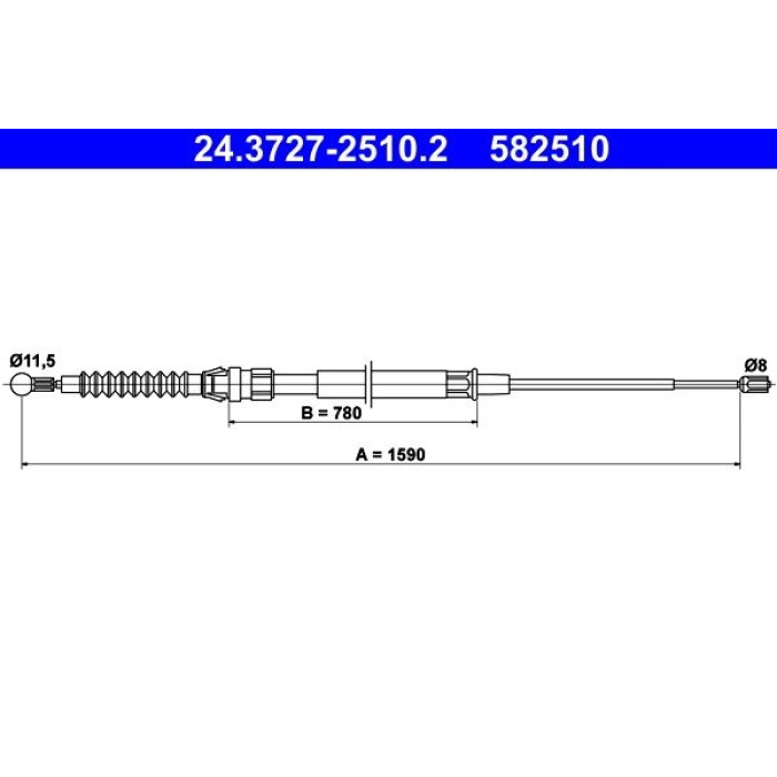 ATE 24.3727-2510.2 Seilzug, Feststellbremse ATE 24.3727-2510.2 Seilzug, Feststellbremse