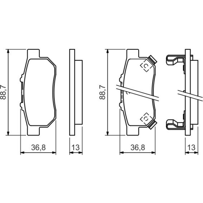 BOSCH 0 986 494 392 Bremsbelagsatz, Scheibenbremse BOSCH 0 986 494 392 Bremsbelagsatz, Scheibenbremse