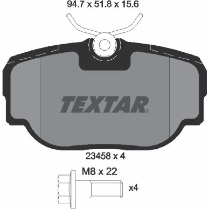 Textar 2345801 Bremsbelagsatz, Scheibenbremse