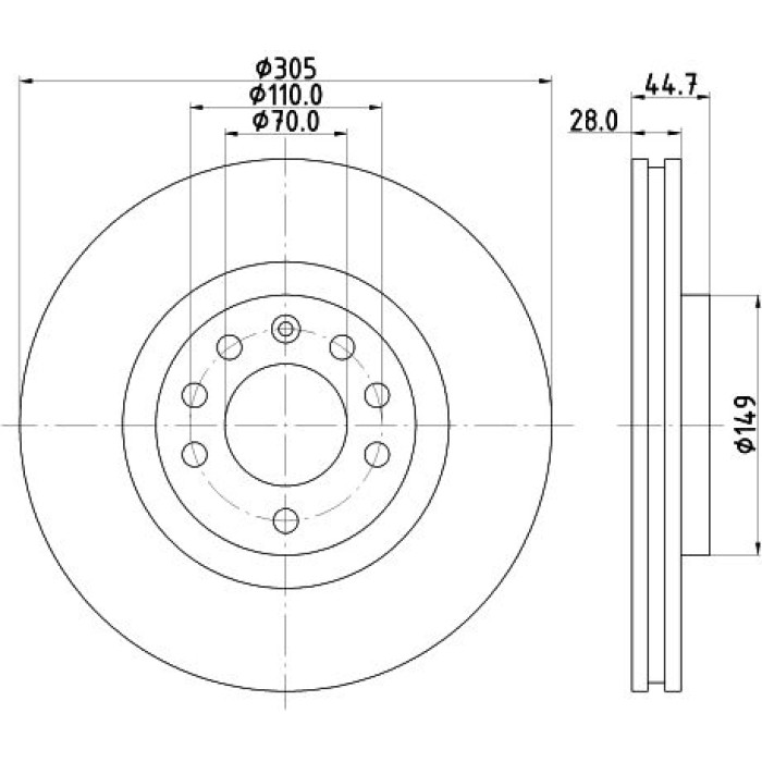 Hella 8DD 355 113-541 Bremsscheibe Hella 8DD 355 113-541 Bremsscheibe