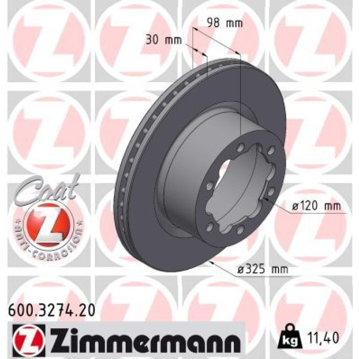 Zimmermann 600.3274.20 Bremsscheibe Coat Z
