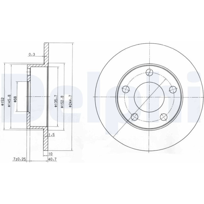 Delphi BG3381 Bremsscheibe Delphi BG3381 Bremsscheibe