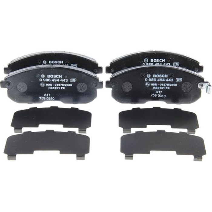 BOSCH 0 986 494 443 Bremsbelagsatz, Scheibenbremse BOSCH 0 986 494 443 Bremsbelagsatz, Scheibenbremse