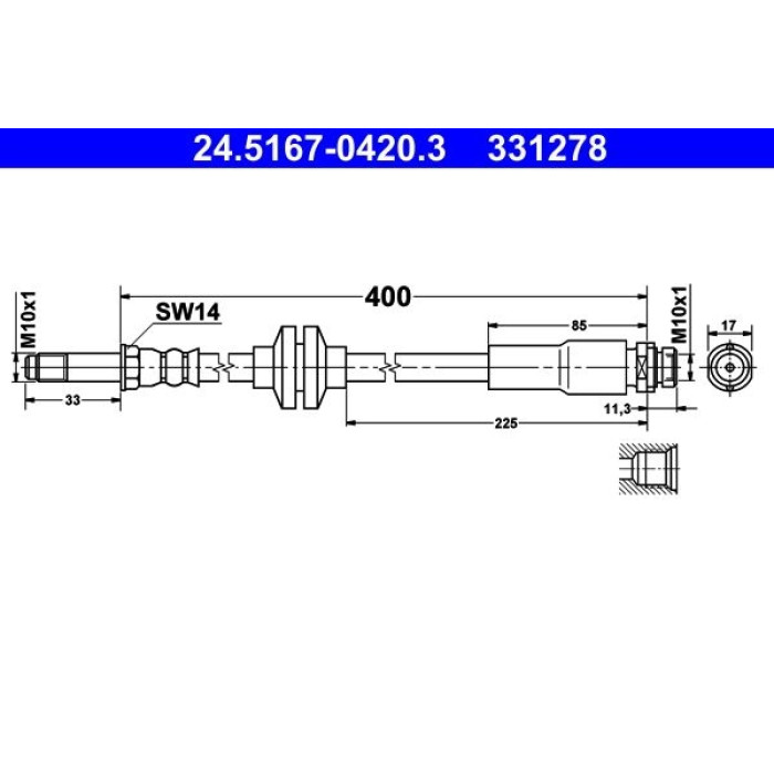 ATE 24.5167-0420.3 Bremsschlauch ATE 24.5167-0420.3 Bremsschlauch