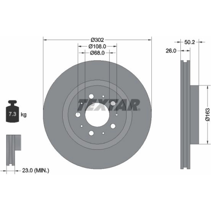 Textar 92092300 Bremsscheibe Textar 92092300 Bremsscheibe