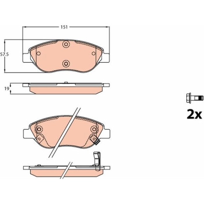 TRW GDB2228 Bremsbelagsatz, Scheibenbremse