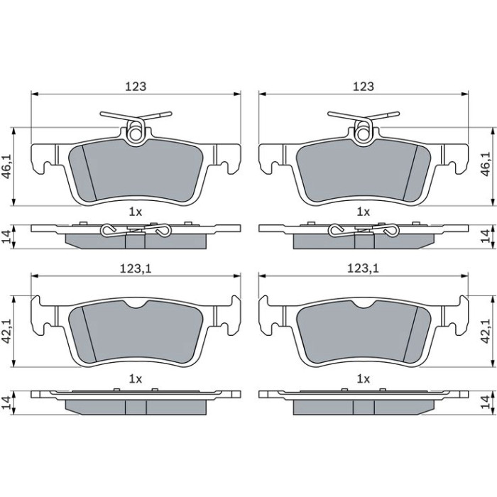 BOSCH 0 986 424 866 Bremsbelagsatz, Scheibenbremse