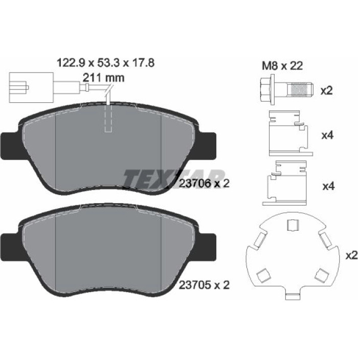 Textar 2370601 Bremsbelagsatz, Scheibenbremse Q+ Textar 2370601 Bremsbelagsatz, Scheibenbremse Q+