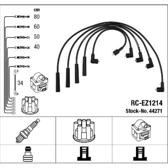 NGK 44271 Zündleitungssatz NGK 44271 Zündleitungssatz