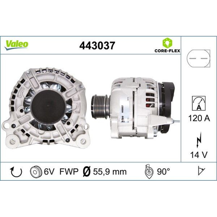 Valeo 443037 Generator CORE-FLEX Valeo 443037 Generator CORE-FLEX