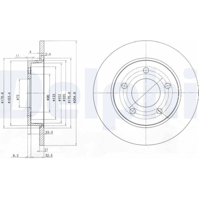 Delphi BG4025 Bremsscheibe