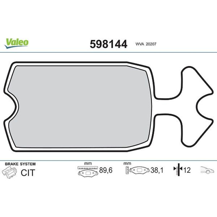 Valeo 598144 Bremsbelagsatz, Scheibenbremse Valeo 598144 Bremsbelagsatz, Scheibenbremse