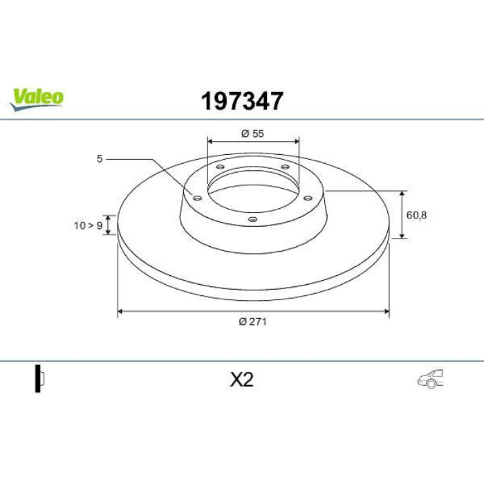 Valeo 197347 Bremsscheibe Valeo 197347 Bremsscheibe
