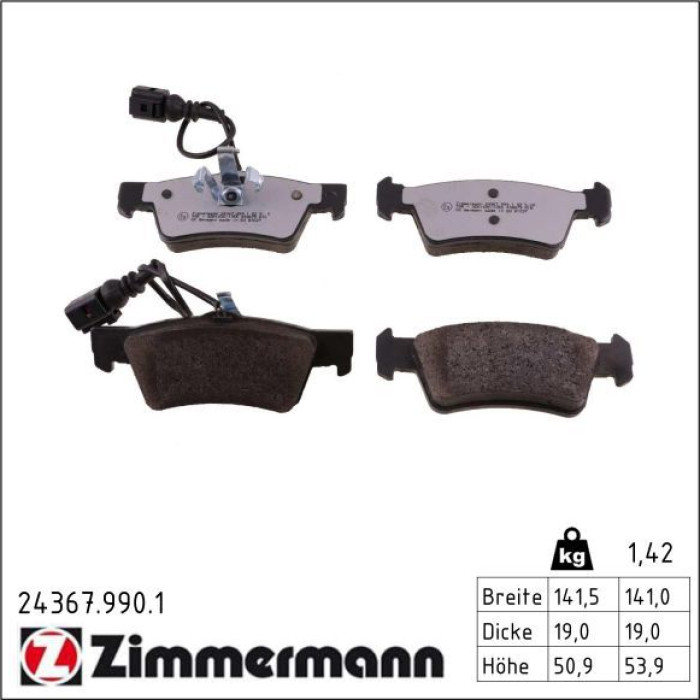 Zimmermann 24367.990.1 Bremsbelagsatz, Scheibenbremse rd:z Zimmermann 24367.990.1 Bremsbelagsatz, Scheibenbremse rd:z