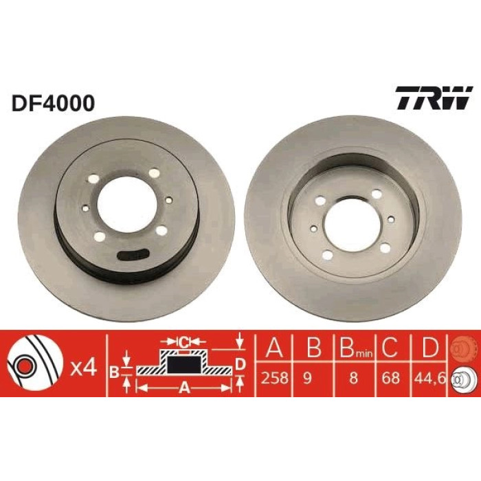 TRW DF4000 Bremsscheibe TRW DF4000 Bremsscheibe