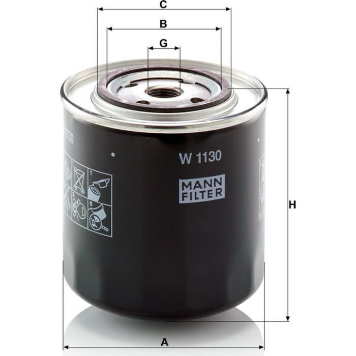 Mann-Filter W 1130 Ölfilter Mann-Filter W 1130 Ölfilter