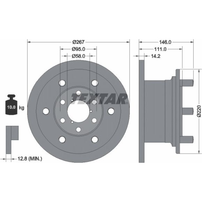 Textar 93019400 Bremsscheibe Textar 93019400 Bremsscheibe