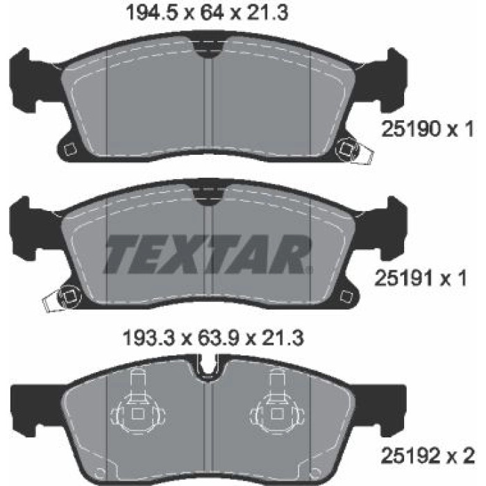 Textar 2519001 Bremsbelagsatz, Scheibenbremse Q+