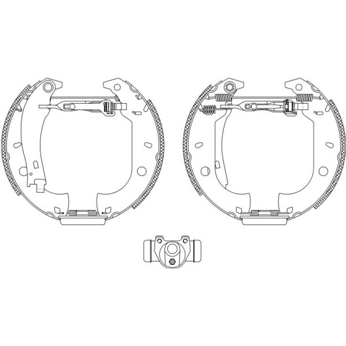 Hella 8DB 355 004-071 Bremsbackensatz Shoe Kit Pro Hella 8DB 355 004-071 Bremsbackensatz Shoe Kit Pro