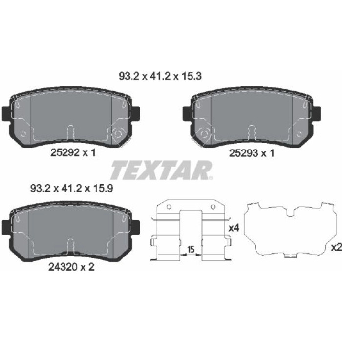 Textar 2529201 Bremsbelagsatz, Scheibenbremse Q+
