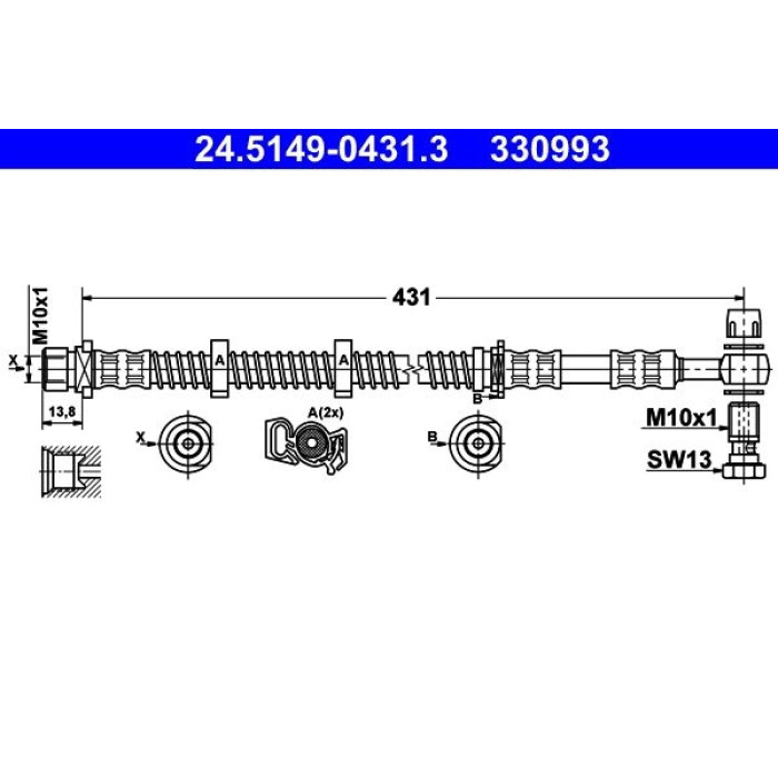 ATE 24.5149-0431.3 Bremsschlauch