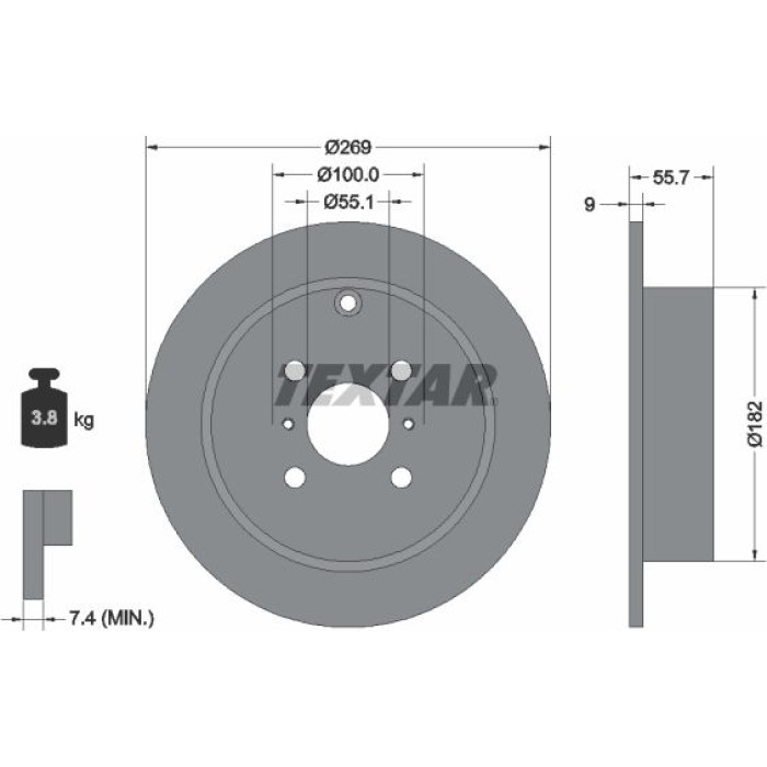 Textar 92126203 Bremsscheibe PRO Textar 92126203 Bremsscheibe PRO