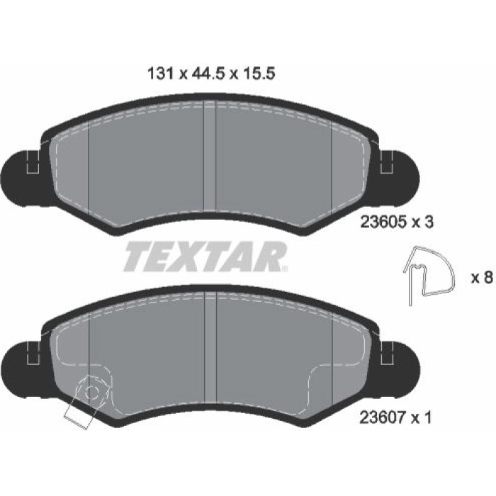 Textar 2360501 Bremsbelagsatz, Scheibenbremse Q+ Textar 2360501 Bremsbelagsatz, Scheibenbremse Q+