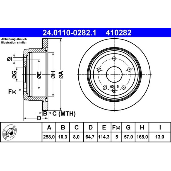 ATE 24.0110-0282.1 Bremsscheibe ATE 24.0110-0282.1 Bremsscheibe
