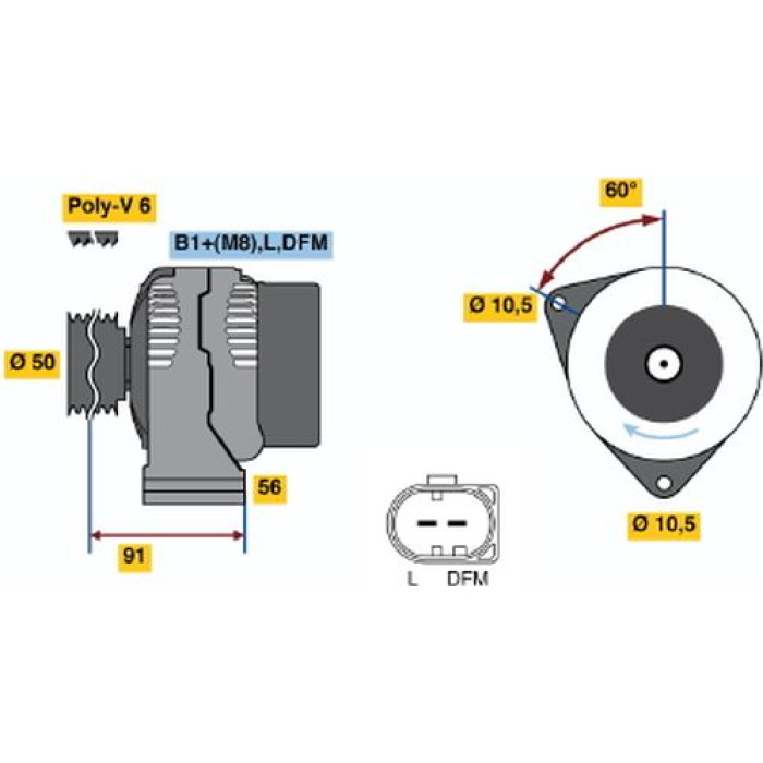 BOSCH 0 124 615 049 Generator BOSCH 0 124 615 049 Generator