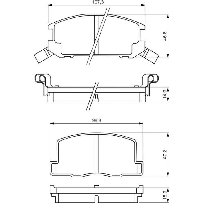 BOSCH 0 986 494 412 Bremsbelagsatz, Scheibenbremse
