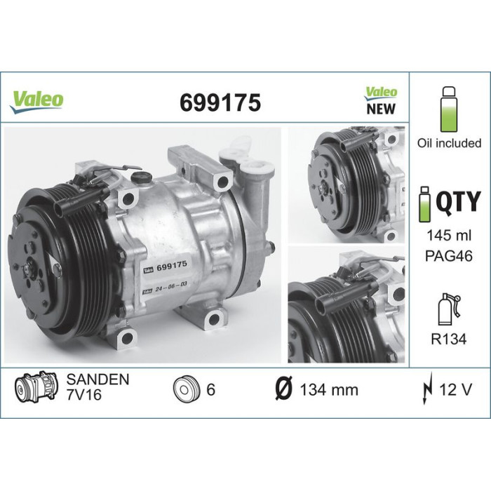 Valeo 699175 Kompressor, Klimaanlage CORE-FLEX Valeo 699175 Kompressor, Klimaanlage CORE-FLEX