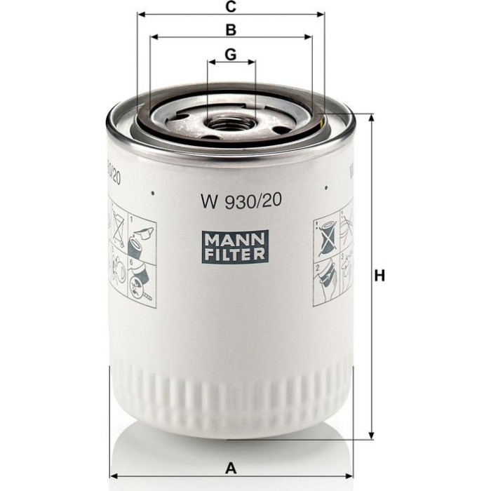 Mann-Filter W 930/20 Ölfilter Mann-Filter W 930/20 Ölfilter