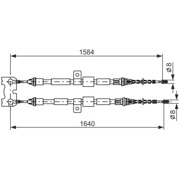 BOSCH 1 987 477 345 Seilzug, Feststellbremse