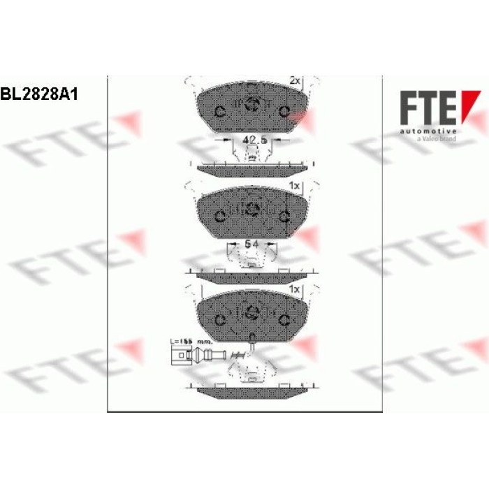 FTE 9011008 Bremsbelagsatz, Scheibenbremse