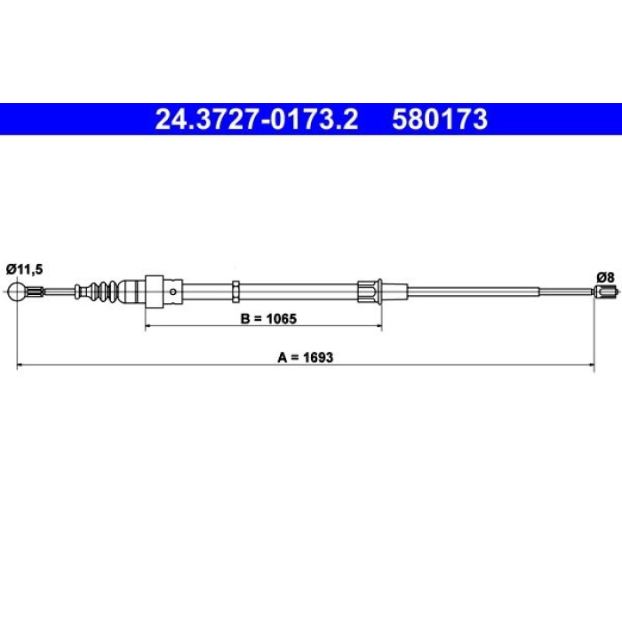 ATE 24.3727-0173.2 Seilzug, Feststellbremse ATE 24.3727-0173.2 Seilzug, Feststellbremse