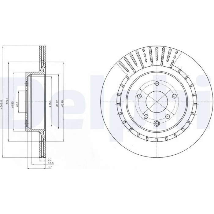 Delphi BG4230C Bremsscheibe Delphi BG4230C Bremsscheibe